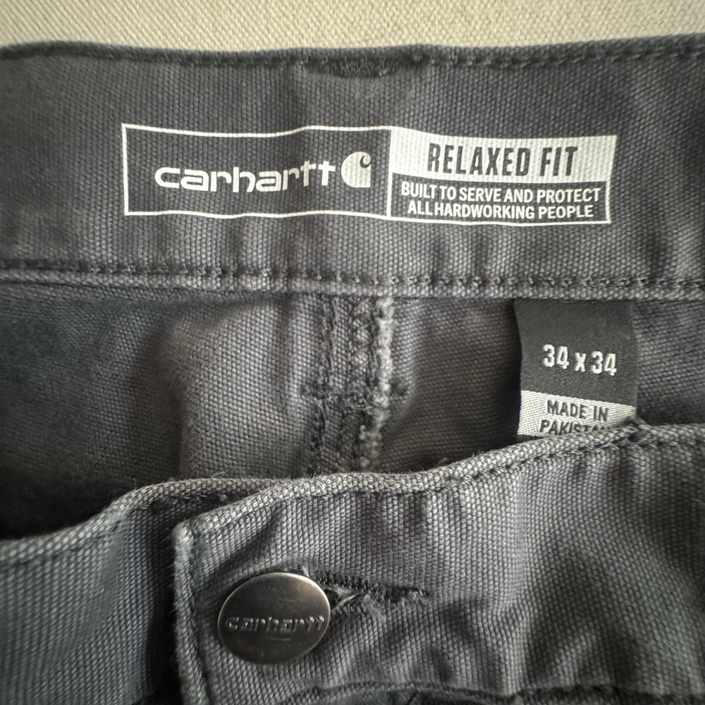 Carhartt Men's Pants Rugged Flex Relaxed Fit Distressed Carpenter WorkWear 34x34 - Picture 13 of 16